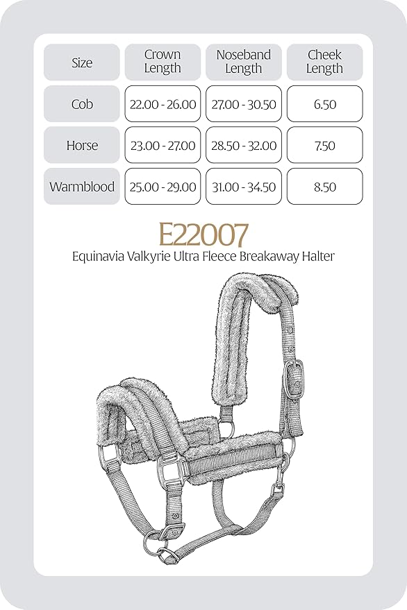 Equinavia Valkyrie Soft Ultra Fleece Padded Adjustable Breakaway Horse Halter - Navy/Navy - Horse