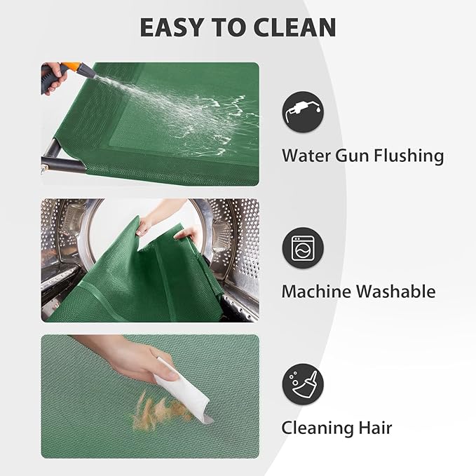 RRPETHOME Large Elevated Cooling Dog Bed, Raised Dog Cot Beds for Large Dogs, Elevated Outdoor Pet Bed, Chew Proof Portable Cooling Pet Cot with Skid-Resistant Feet and Breathable Mesh