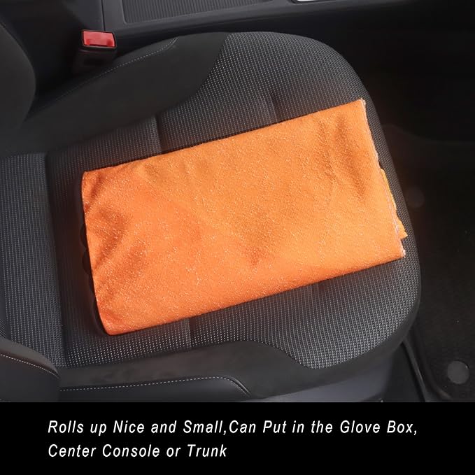 Car Seat Cover Protector Front Seats,for Gym Workout,Running,Swimming,Beach and Hiking,Waterproof Sweat Towel Bucket Seat Covers for Cars SUV Trucks (Orange, 2Pcs)