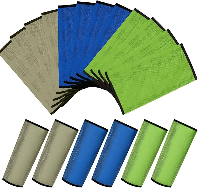 Jexine 12 Fly Boots for Horse Set of 12 Loose Breathable Mesh Horse Fly Sheets Protective Horse Leg Wraps Leggings for Preventing Flies and Mosquitoes Bites (Blue, Green, Brown)