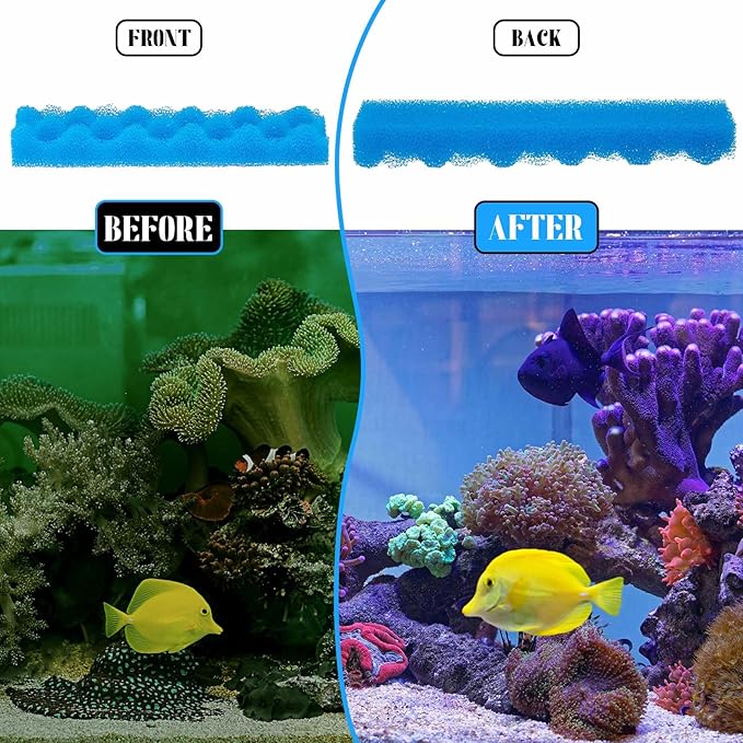 Maxcheck 10 Pack Compatible with 406/407 Blue Bio Sponge Value, Replacement Filter Media Sponge Pads for Aquarium