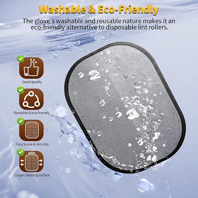 2Pcs Pet Hair Removal Glove for Dogs & Cats, Newly Upgraded Reusable Electrostatic Pet Hair Gloves, Pet Hair Remover Tool for Clothing, Couch, Carpet, Car Seat