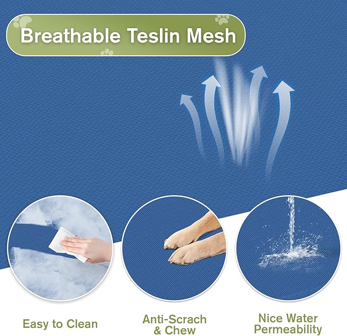 Small Elevated Dog Bed 22 Inch - Puppy Cooling Cot with Removable Washable Breathable Mesh, Raised Dog Cots Beds for Indoor and Outdoor, Blue