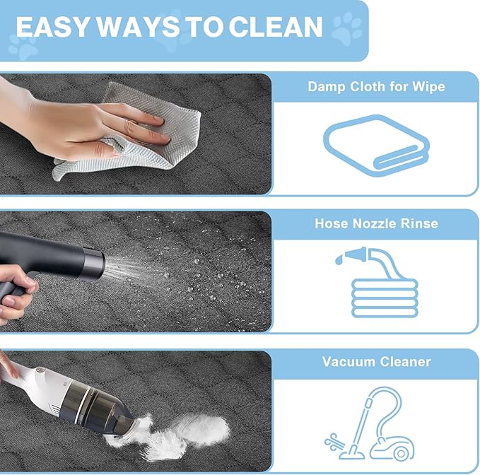 Dog Car Seat Cover for Back Seat, Waterproof Protector with Side Flaps, Scratchproof Hammock, Non-Slip Bottom for Cars/Trucks/SUVs (Black+Grey)