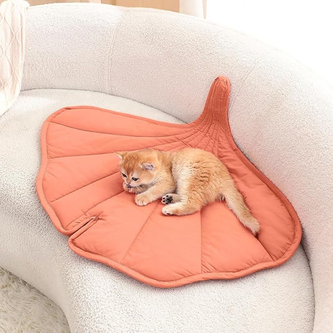 31 X 25 Inch Leaf Shaped Cotton Cat Bed Pad, Warming Cat Mat, Pet Warming Pad for Cats, Warmer Mat for Feral and Indoor Cats, 2025 Enlarged and Thickened Leaf Beds