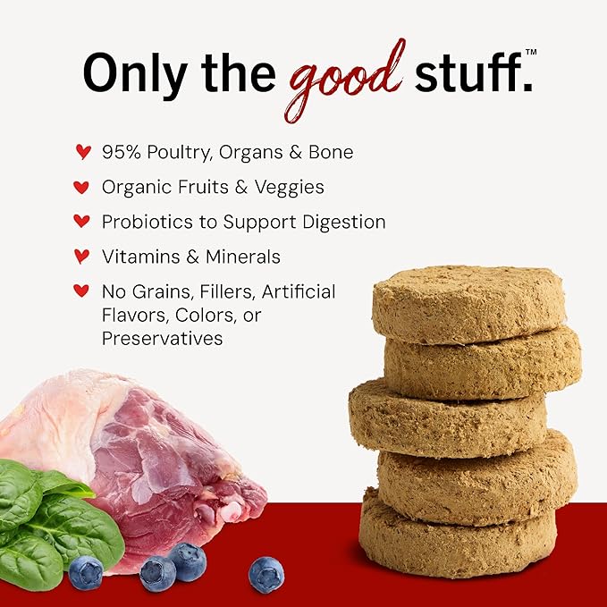 Stella & Chewy's Freeze-Dried Raw Dinner Patties - Duck Duck Goose Recipe - High Protein Grain-Free Puppy & Dog Food - Perfect For Picky Eaters - 25 oz