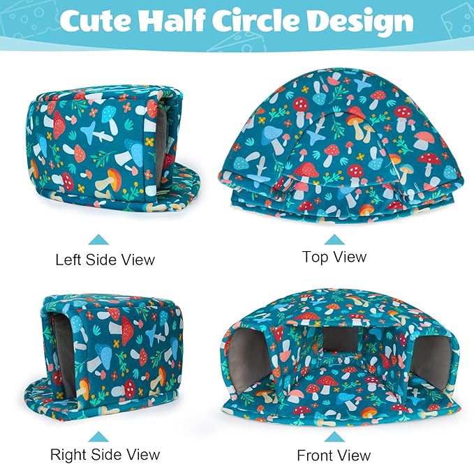 Unicorn Catcher Guinea Pig Hideout - Large Cozy Bed, Warm House, Washable Tunnel Accessories for Small Pets: Hamster, Chinchilla, Bunny
