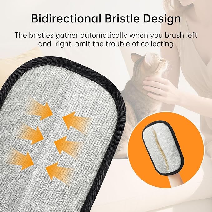 Pet Hair Removal Glove - Cat & Dog Electrostatic Hair Remover Grooming Glove,Suitable for All Pets 2Pcs