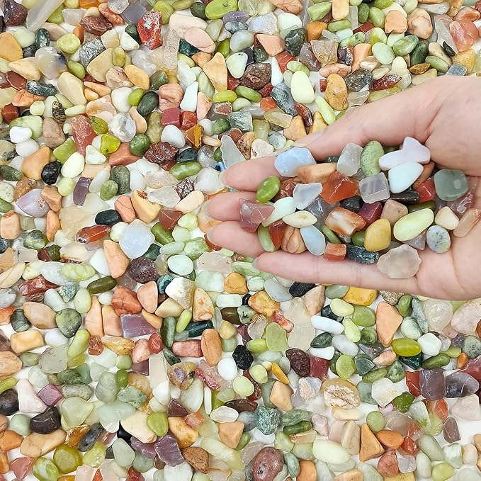 5lbs Small Succulent Rocks, 3/8 Inch Colorful Pebbles for Plants, Decorative Rocks for Plants Indoor, Vases, Planters and Outdoor Gardening Stones