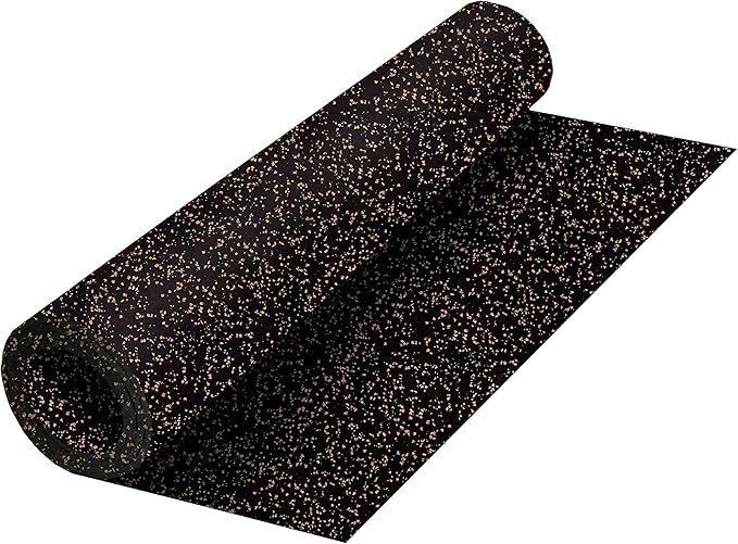 Playsafer Genaflex Rubber Gym Floor Mat, Heavy Duty Commercial Protective Gym Flooring Roll - 8mm Thick (10% Tan, 4' X 4')