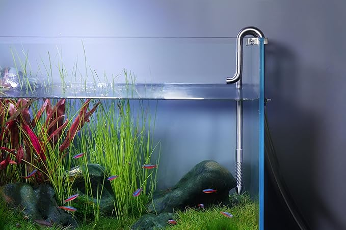 LANDEN 304 Stainless Steel Lily Pipes with Clamps for Rimless Glass Aquarium, Inflow and Outflow Set (Pipe Diameter 12mm)…