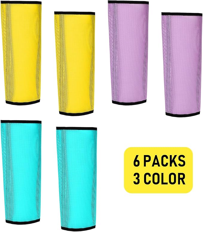 Jexine 12 Fly Boots for Horse Set of 12 Loose Breathable Mesh Horse Fly Sheets Protective Horse Leg Wraps Leggings for Preventing Flies and Mosquitoes Bites (Green, Purple, Yellow)