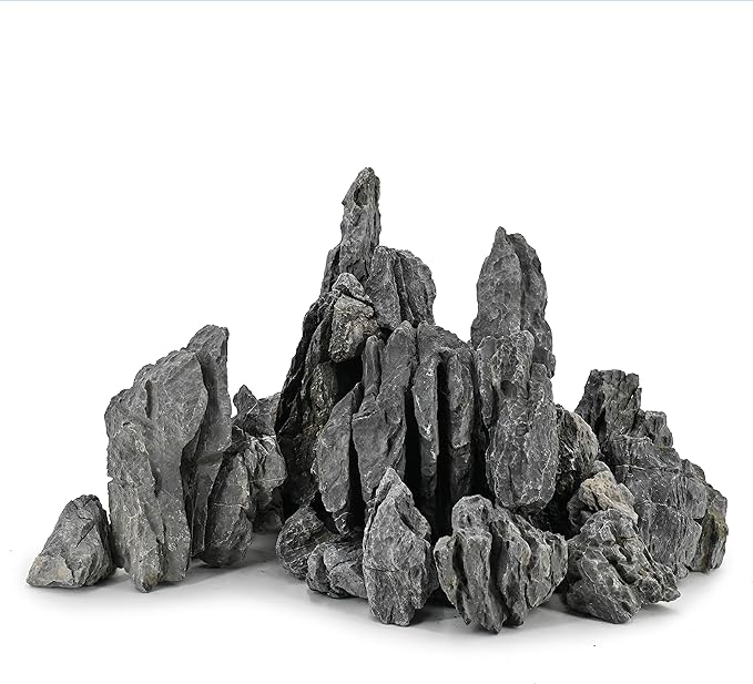 Unocho Aquarium Rocks Natural Seiryu Rock 20LB aquascape Stone for Fish Tank Aquariums Landscaping Model Tank Decoration Aquarium Miniature and Fairy Garden- 3 to 10 inches