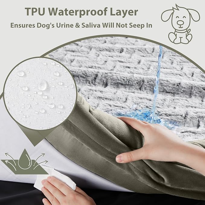 WNPETHOME XXL Extra Large Dog Bed, Washable Dog Couch with Removable Waterproof Cover, Orthopedic Large Pet Sofa Bed with Bolster Sides for Sleeping