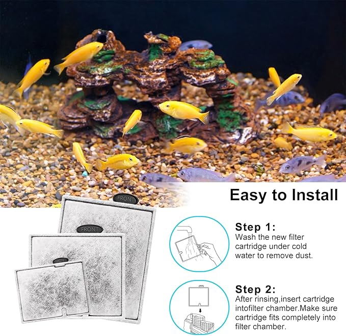4 Pack Medium Filters Cartridges Compatible with Aqueon Fish Tank Filter Cartridges Compatible with Aqueon QuietFlow LED PRO Power Filter Size 10/Power Filter Size 10/E Internal Power Filter Size 20