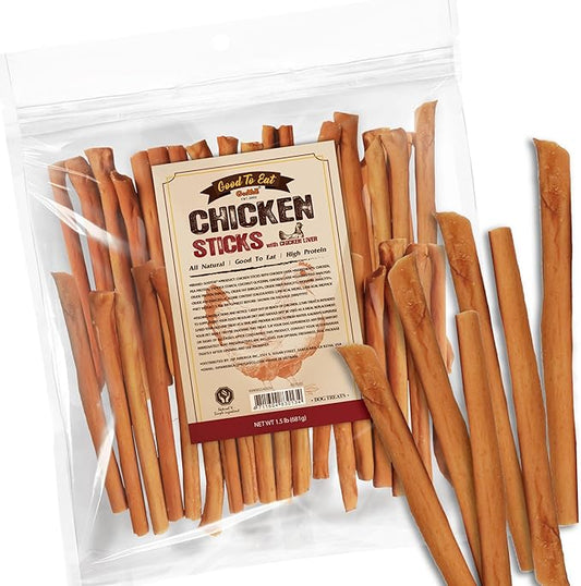 Gootoe Chicken Dog Treats – Chicken Sticks with Chicken Liver 1.5 lb – All Natural, Grain-Free, Low Fat, Premium Training Chews, Healthy & Easily Digestible