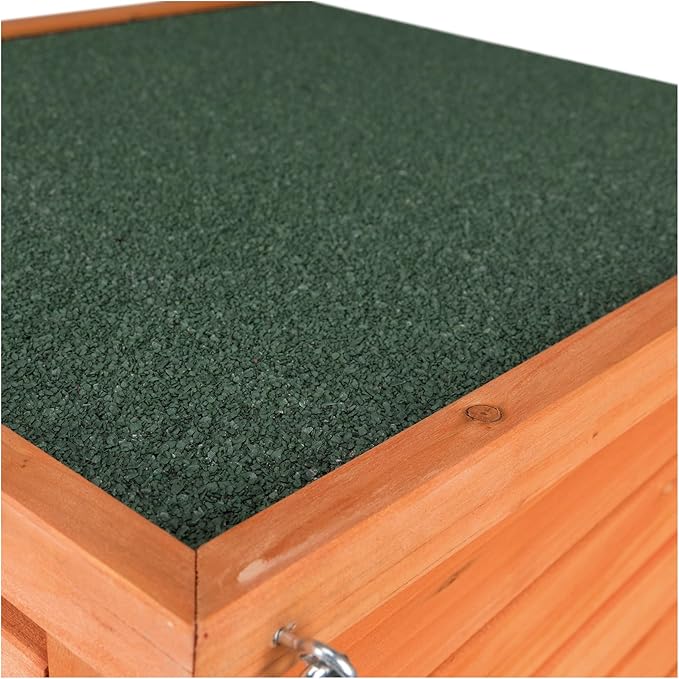 TRIXIE natura XS Small Animal House - Outdoor/Indoor Rabbit Hideout with Hinged Roof & Raised Floor - Solid Wood House with Entry Ramp, Weather-Resistant Home for Bunnies & Guinea Pigs - Brown