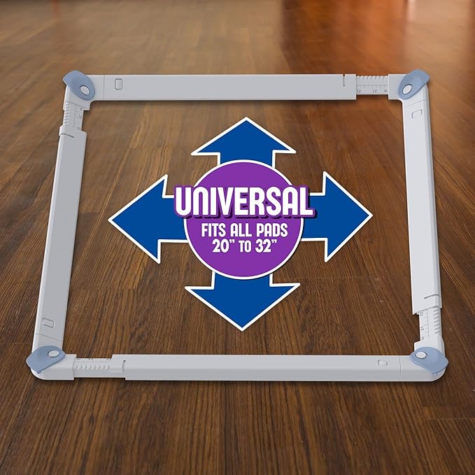 SureGrip Pee Pad Holder - Fits All Common Pad Sizes, 100% of Urine Stays on Pad, Built-in Lock & Release Pad Grips Secure Pad to Holder, Holder Can Secure to Floor, No Sliding or Folding