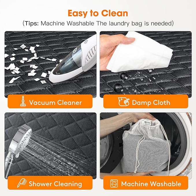 MIXJOY Back Seat Extender for Dogs, Hard Bottom Dog Car Seat Cover for Back Seat Protector, Waterproof Dogs Backseat Cover for Car, Foldable Dog Hammock for Car Travel Accessories, Black