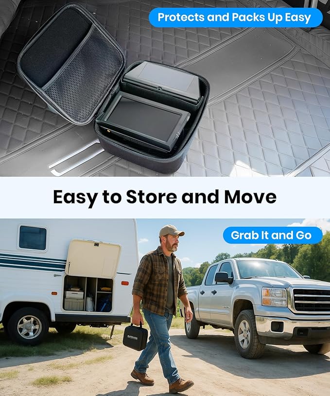 AUTO-VOX Wireless Backup Camera Solar Magnetic: 1-Min DIY Install, 5" 1080P Hd Dual Channel Monitor, Protective Carry Case, Stable Signal, IP69 Waterproof Back Up Systems Camera for Truck,Car,Trailer