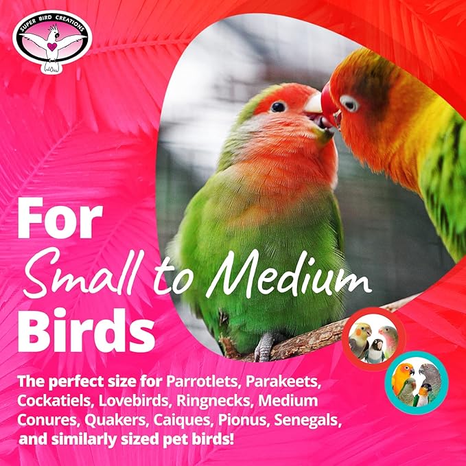 Super Bird Creations SB1152 Sure-Grip Grooming Perch for Small/Medium Birds - Enriches Beak and Foot Health - Ideal for Cockatiels, Parrots, Parakeets, Conures, Quakers - 3/4" Diam x 8" (Medium)