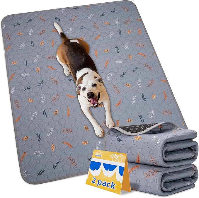 Sunheir Washable Pee Pads for Dogs Extra Large 36" x 72" 2-Pack, Reusable Puppy Pads Pet Training Pads, Waterproof Dog Pee Pads for Crate, Whelping Pad, Non-Slip Protects Against Urine Leakage