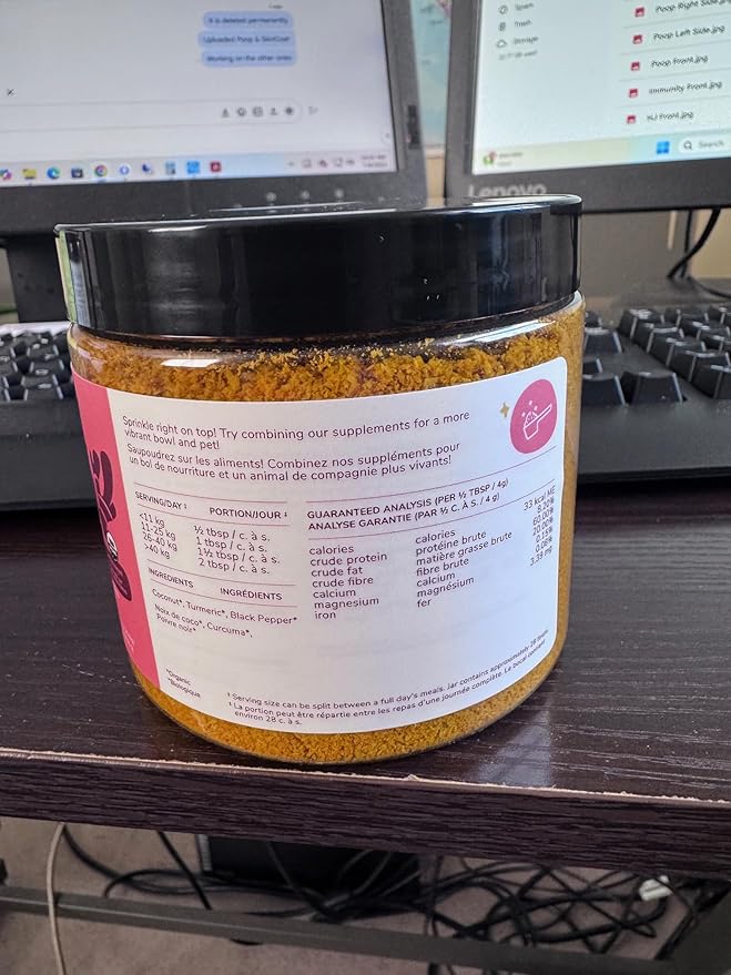 kin+kind Hip+Joint Supplement Dogs & Cats - Vet Formulated Natural Formula with Organic Turmeric, Black Pepper and Coconut- Made in USA - 8 oz (Large)