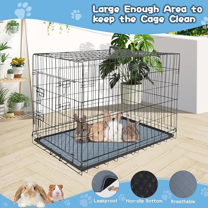 6 Packs Washable Guinea Pig Cage Liners, Waterproof Guinea Pig Pee Pads Reusable Absorbent Bedding Anti Slip Mats for Small Animals Bunny Rabbit Hamster (24 x 18in)
