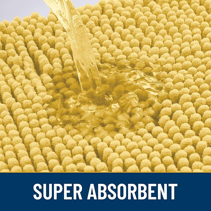 Smiry Dog Door Mat for Muddy Paws 24x16, Absorbs Moisture and Dirt Doormat, Non-Slip Washable Quick Dry Chenille Front Door Mat Indoor Entrance, Entryway Carpet for Inside Floor, Yellow