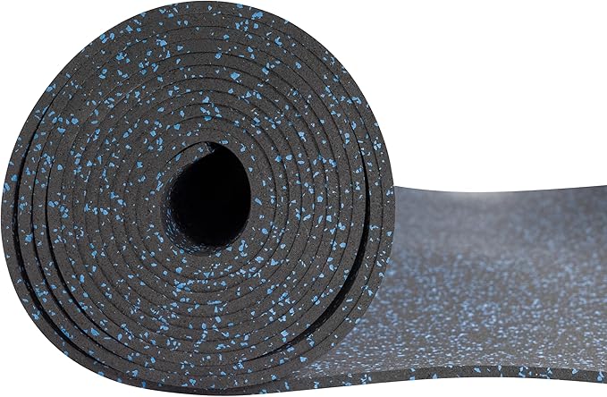 Playsafer Genaflex Rubber Gym Floor Mat - Heavy Duty Commercial Protective Gym Flooring Roll, 8mm Thick (4' X 20', 10% Light Blue)