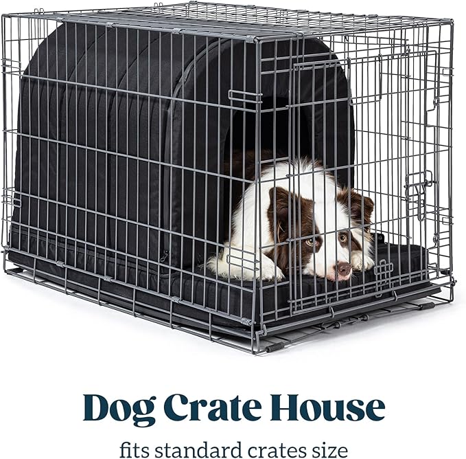 Orthopedic Dog House - Outdoor Waterproof Dog Shelter w/Porch - Indoor Pet House w/Egg-Crate Foam - Cooling - Machine Washable - Ideal for Medium Breeds & Fits 30-Inch Crate - 29"x18"