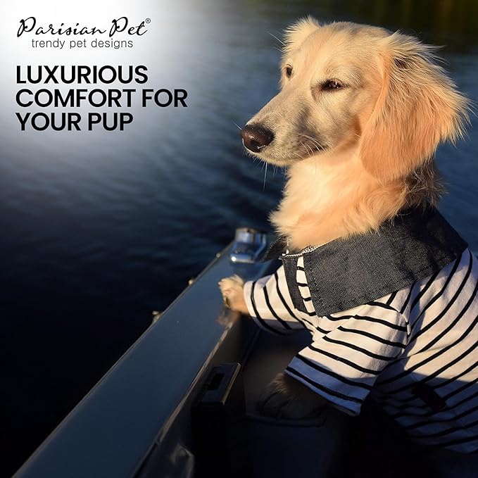 Parisian Pet Preppy Boy Polo Dog Shirt – Puppy Outfits – 100% Cotton Doggie Clothes – Cute Machine Washable Puppy Apparel - Dog Shirts for Small Dogs XS