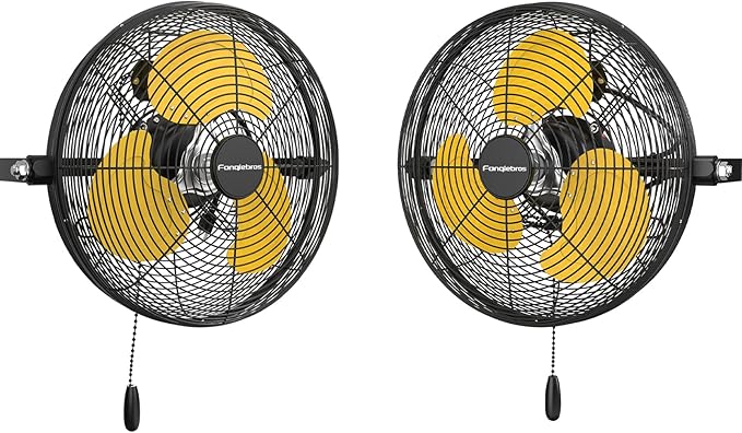 12 IN High Velocity Wall Mount Fan, 3 Speed Industrial Wall Fan with Sealed Motor, 2500 CFM Adjustable Air Circulator for Garage, Commercial, Greenhouse, Warehouse & Gazebo Use, UL Listed