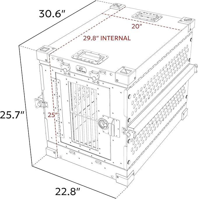 Heavy Duty Fully Collapsible Powder-Coated Aluminum Dog Crate - Small (Gray)