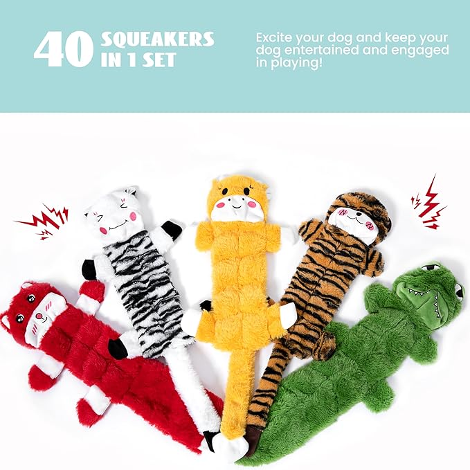 Nocciola Durable Dog Chew Toys for Aggressive Chewers, No Stuffing Squeaky Toys for Small to Large Dogs