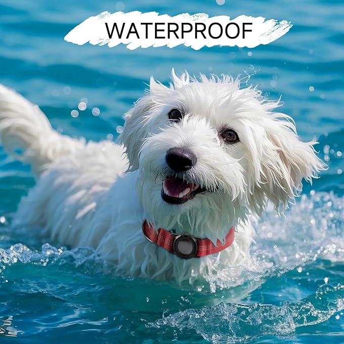 Dog Collar Compatible with Airtag, with Waterproof Cover, Multiple Colors, Multiple Sizes, Breathable Cotton and Linen Material, Suitable for Small, Medium and Large Dogs