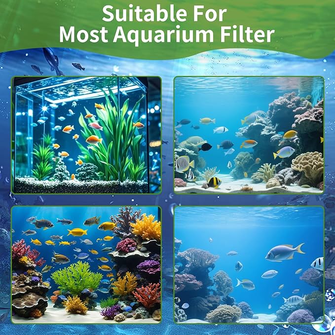 Aquarium Filter Floss for Fish Tank Filters -Micro Fine Multi-Layer Aquarium Filter Pad-Filter Media Roll for Crystal Clear Water Cut to Size 24"x36"x0.5"