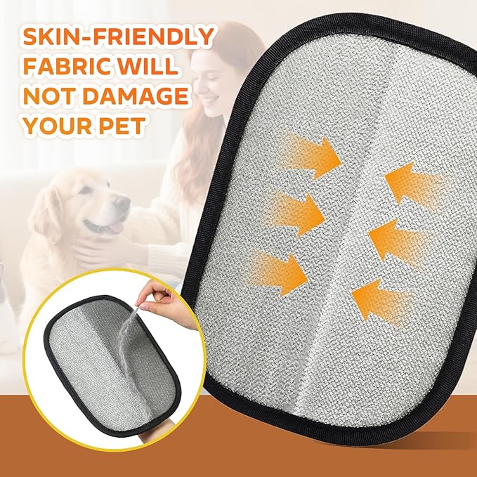 Reusable Pet Hair Remover Gloves – Electrostatic Lint & Fur Removal, Machine Washable Cleaning Gloves for Furniture, Clothes & Car (Purple)