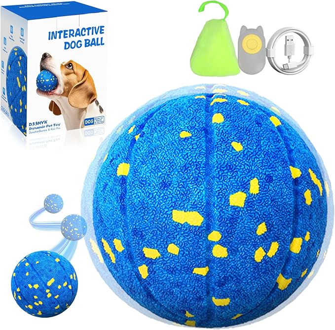 Smart Dog Ball Interactive Dog Toy with Remote Control,Automatic Moving,Bouncing and Rotating 3 Modes,E-TPU Material Aggressive Chewers,IPX7 Waterproof,Rolling Ball for Large Medium Dogs