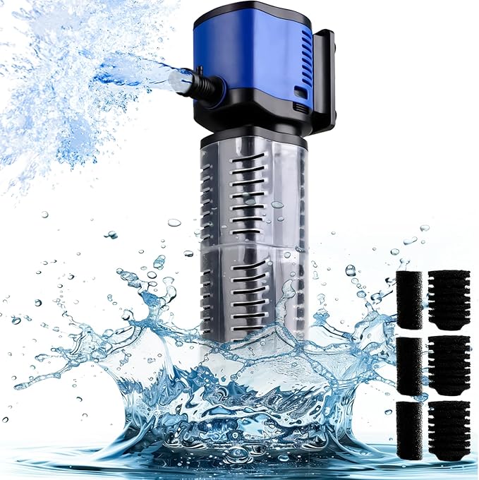 Aquarium Filter for 100-300 Gallons Tank, Powerful 660GPH Internal Fish Tank Filter, Pump Submersible Filter with Sponge for Large Fish Tanks, Turtle Tanks
