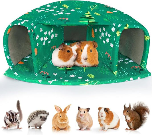 Unicorn Catcher Guinea Pig Hideout - Large Cozy Bed, Warm House, Washable Tunnel Accessories for Small Pets: Hamster, Chinchilla, Bunny