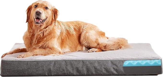 Orthopedic Memory Foam Dog Bed, Cooling Dog Beds for Extra Large Dogs -Waterproof Pet Bed for Crate with Removable Washable Cover, XL(41inch,90Lbs)