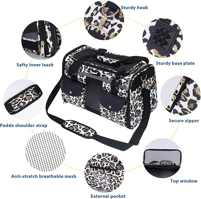 Pet Carrier for Small Dogs and Cats - Soft-Sided Travel Kennel, Portable Foldable Bag (Large)