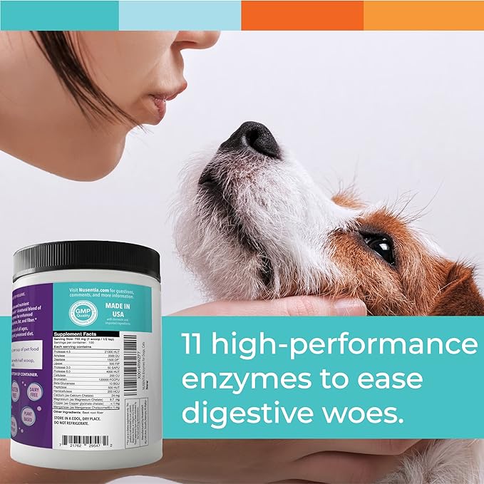Digestive Enzymes for Dogs & Cats : Protein, Carbs, Starches & Fats Digestion : Supports Diet Change : Enzyme Miracle (364 Scoops, Powder)