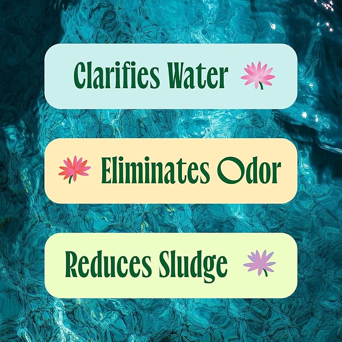 Pond Water Treatment Liquid - 2X Strength Probiotic Blend for Reducing Muck and Odors in Koi Ponds and Natural Ponds - Safe for Fish, Pets, & Swimming - 1 gal.