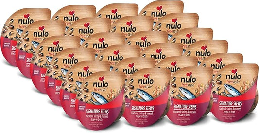 Nulo Freestyle Cat & Kitten Wet Food Signature Stew - Premium All Natural Grain-Free Food Topper With No Added Minerals or Preservatives - High Animal-Based Protein - 2.8 Ounce (Pack of 24)