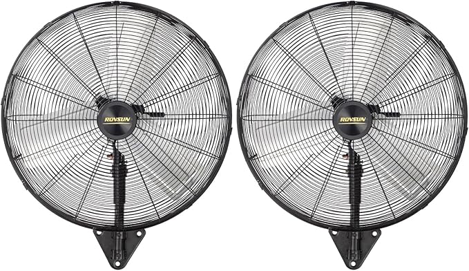 ROVSUN 20" Wall Mounted Fan, High Velocity Industrial Wall Fan, Max 4710 CFM with Wide Angle Oscillating, Suit for Commercial, Residential, Garage, Shop, Greenhouse, Gym, 2-Pack