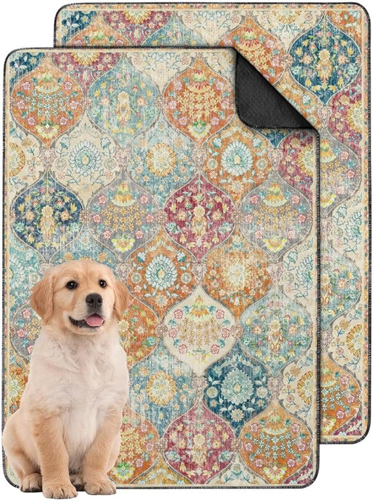 Washable Pee Pads for Dogs 2 Pack, Absorbent Reusable Puppy Pads Waterproof, Leakproof & Non-Slip Whelping Pad, Potty Training Pads for Dogs Playpen Mat 24x36