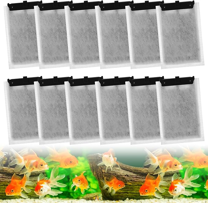 MEWTOGO 12Pcs Medium Filter Cartridges Compatible with Tetra Whisper Bio-Bag M, Aquarium Replacement Filter with Ultra-Activated Carbon for 10i IQ10 PF10 ReptoFilter Creating Clean Environment