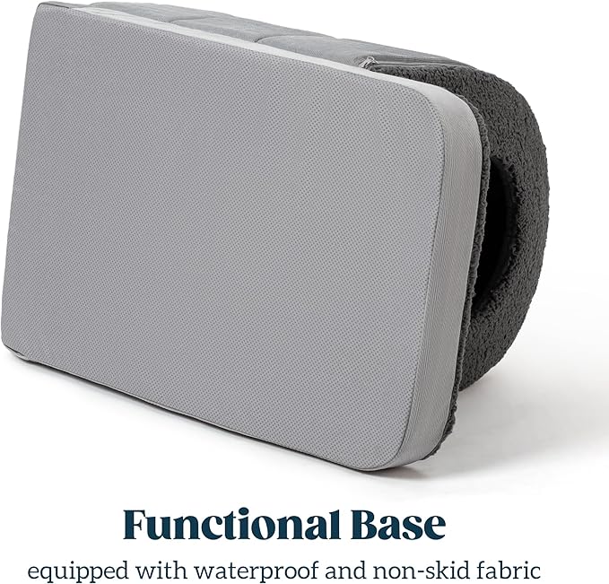 Orthopedic Dog Bed House - Dog House Indoor with Egg-Crate Foam - Tent Bed with Waterproof Lining & Nonskid Bottom, Ideal for Medium Breeds & Fits 30-Inch Crate - 29"x18", Charcoal